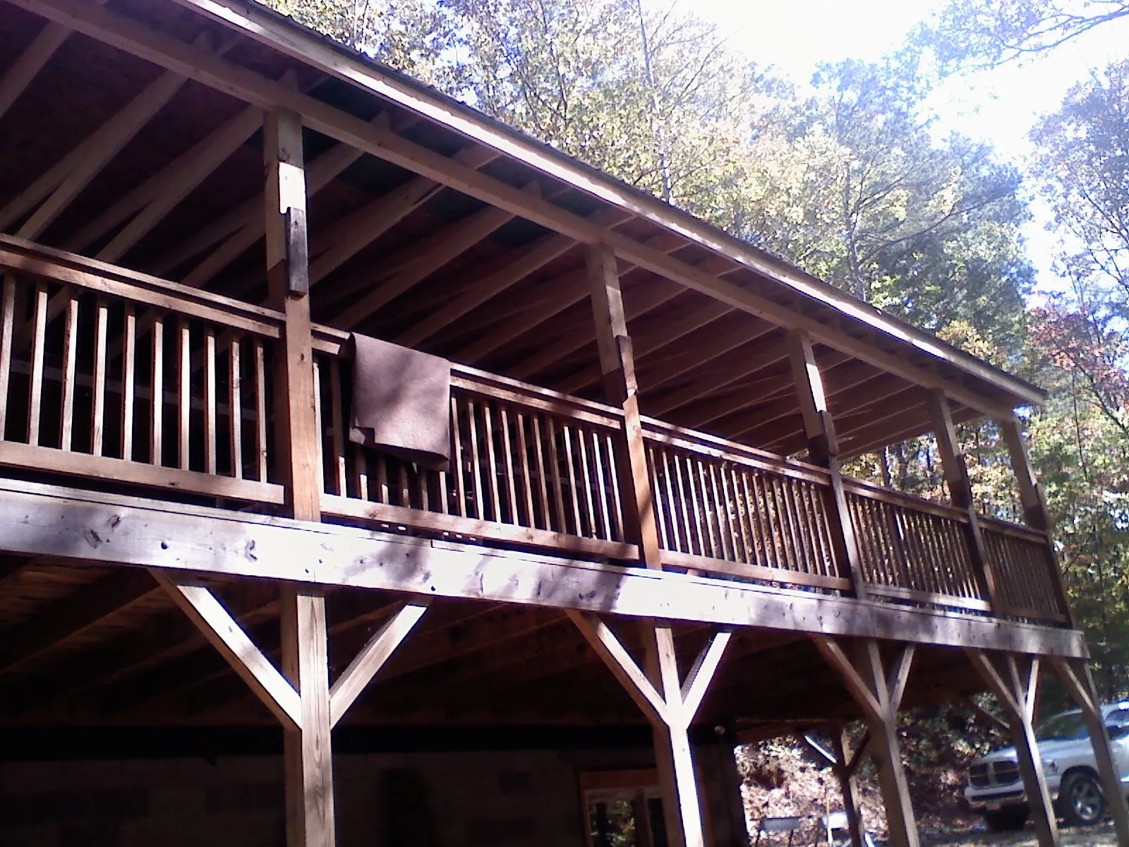 Timber framing under a new elevated porch and deck — Roof Leak Repair in Ecorse by Roofing Brothers